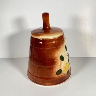 LOT 327: Vintage American Bisque Butter Churn Cookie Jar
