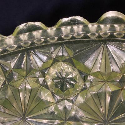 LOT 328: Beautiful Daisy & Button Glass and More - EAPN - Early American Patterned Glass Plate, Glass Top Hat and Vaseline Glowing...