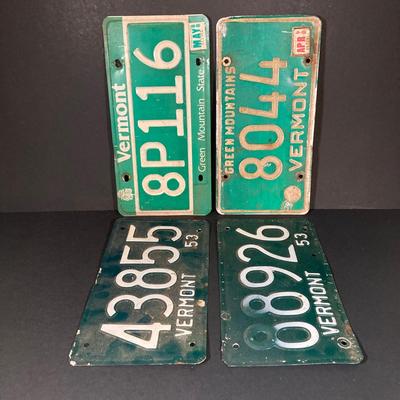 LOT 330: Four Vintage Vermont License Plates