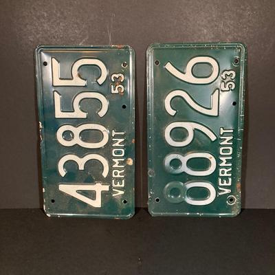 LOT 330: Four Vintage Vermont License Plates