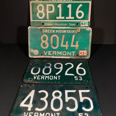LOT 330: Four Vintage Vermont License Plates