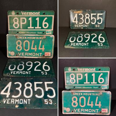 LOT 330: Four Vintage Vermont License Plates