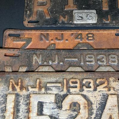 LOT 331: Collection of Vintage NJ License Plates - 1932, 1938, 1948 and 1956