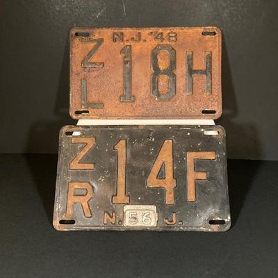 LOT 331: Collection of Vintage NJ License Plates - 1932, 1938, 1948 and 1956