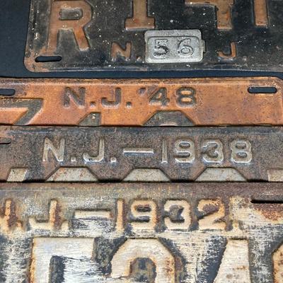 LOT 331: Collection of Vintage NJ License Plates - 1932, 1938, 1948 and 1956
