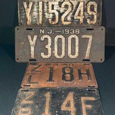 LOT 331: Collection of Vintage NJ License Plates - 1932, 1938, 1948 and 1956