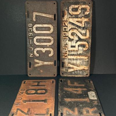 LOT 331: Collection of Vintage NJ License Plates - 1932, 1938, 1948 and 1956