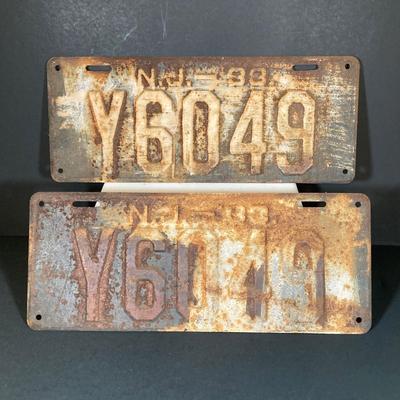 LOT 332: Three Vintage 1933 New Jersey License Plates