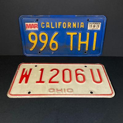 LOT 333: Collection of Vintage License Plates - California, Ohio and Mississippi