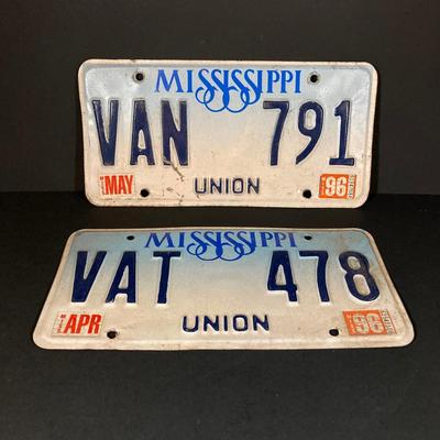 LOT 333: Collection of Vintage License Plates - California, Ohio and Mississippi