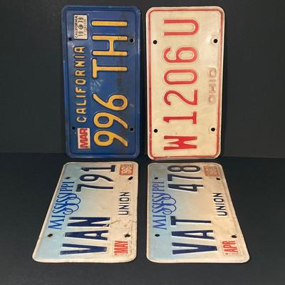 LOT 333: Collection of Vintage License Plates - California, Ohio and Mississippi