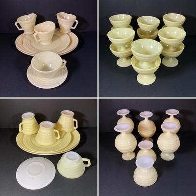 LOT 335: Pale Yellow / White Dinnerware Collection