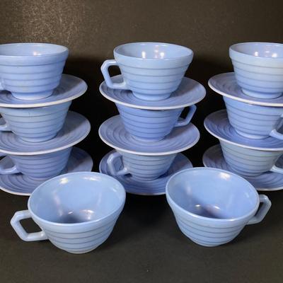 LOT 336: Collection of Pastel Blue Cups, Saucers and Plates