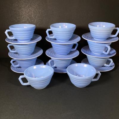 LOT 336: Collection of Pastel Blue Cups, Saucers and Plates