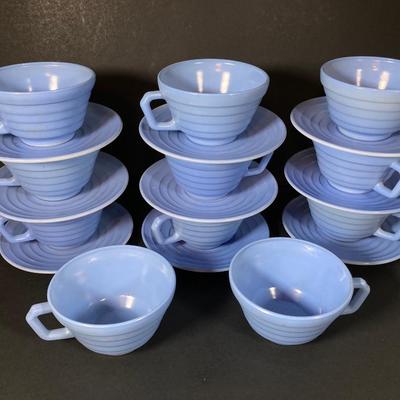 LOT 336: Collection of Pastel Blue Cups, Saucers and Plates