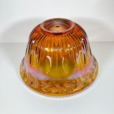LOT 337: Dazzling Carnival Glass Punch Bowl with Twelve Cups