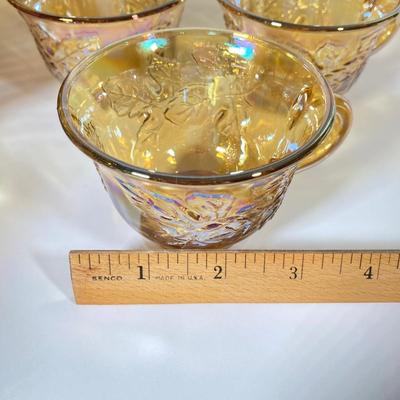 LOT 337: Dazzling Carnival Glass Punch Bowl with Twelve Cups