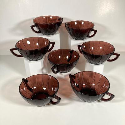 LOT 339: Large Collection of Amethyst Glass Dinnerware