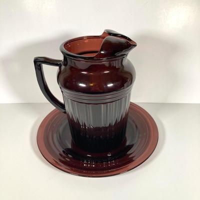 LOT 339: Large Collection of Amethyst Glass Dinnerware