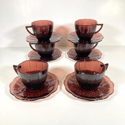 LOT 339: Large Collection of Amethyst Glass Dinnerware