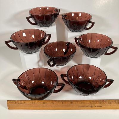 LOT 339: Large Collection of Amethyst Glass Dinnerware