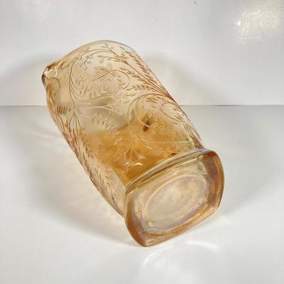 LOT 342: Carnival Glass Pitcher with Four Drinking Glasses