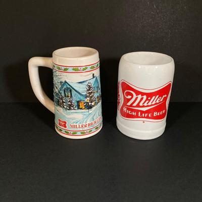 LOT 344: Coors Brewing Company and Miller High Life Vintage Collector Collection - Trays and Mugs / Steins