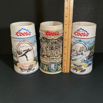 LOT 344: Coors Brewing Company and Miller High Life Vintage Collector Collection - Trays and Mugs / Steins