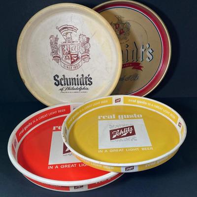 LOT 346: Schmidt's and Schlitz Beer / Brewing Company Vintage Serving Trays