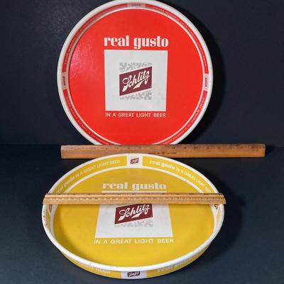 LOT 346: Schmidt's and Schlitz Beer / Brewing Company Vintage Serving Trays