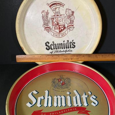 LOT 346: Schmidt's and Schlitz Beer / Brewing Company Vintage Serving Trays
