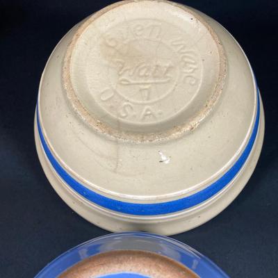 LOT 352: Vintage USA Pottery - Roseville Pottery Bowl, Watt USA Oven Ware and More