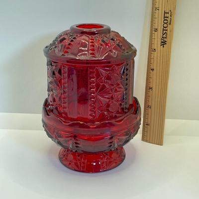 LOT 353: Dazzling Red Art Glass Fairy Light