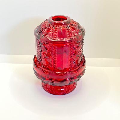 LOT 353: Dazzling Red Art Glass Fairy Light