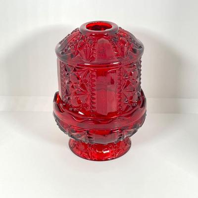 LOT 353: Dazzling Red Art Glass Fairy Light