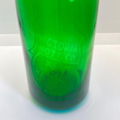 LOT 354: Pair of Vintage Excelsior Colored Glass Selzer Water Beverage Bottles - Veteran's Beverage Service Newark, NJ and Victoria...