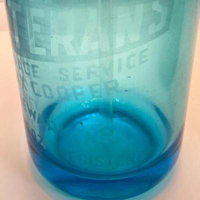 LOT 354: Pair of Vintage Excelsior Colored Glass Selzer Water Beverage Bottles - Veteran's Beverage Service Newark, NJ and Victoria...