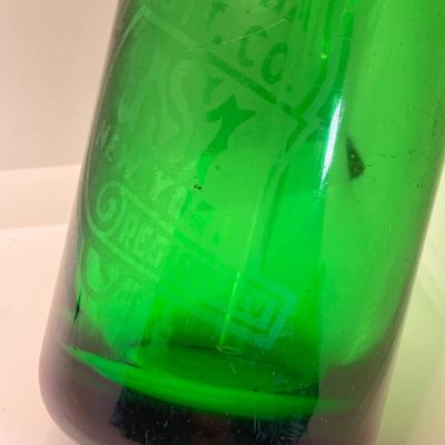 LOT 354: Pair of Vintage Excelsior Colored Glass Selzer Water Beverage Bottles - Veteran's Beverage Service Newark, NJ and Victoria...