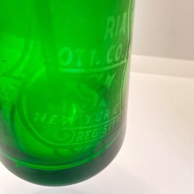 LOT 354: Pair of Vintage Excelsior Colored Glass Selzer Water Beverage Bottles - Veteran's Beverage Service Newark, NJ and Victoria...