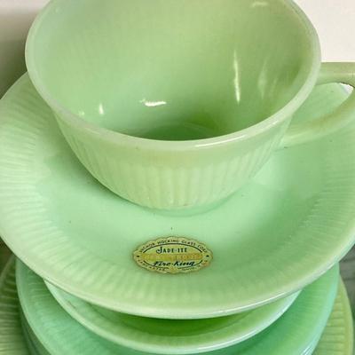 LOT 356: Large Anchor Hocking Jadeite Fire King Oven Ware Collection