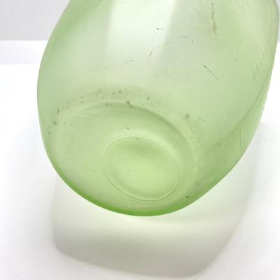 LOT 357: Collection of Vintage Uranium Glass - Frosted Vase, Flower Frog, Handled Plate and Decorative Plate