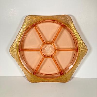 LOT 358: Collection of Beautiful Gold Trim Serving Ware - Serving Plates and Glasses