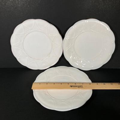 LOT 359: Sweet Collection of Hazel Atlas Small Tea Cups / Saucers with Milk Glass Cream / Sugar and Plates
