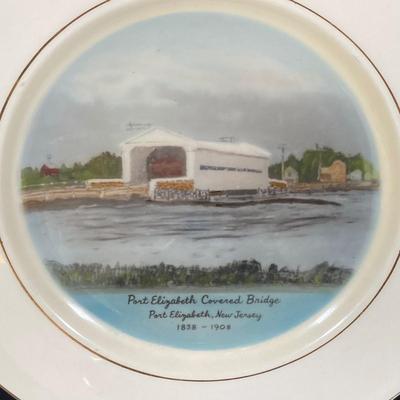 LOT 364: Collection of Preston-Hopkinson Co. Collector Plates - East Point Lighthouse, Mauricetown Bridge & Port Elizabeth Covered...