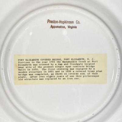 LOT 364: Collection of Preston-Hopkinson Co. Collector Plates - East Point Lighthouse, Mauricetown Bridge & Port Elizabeth Covered...