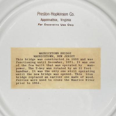 LOT 364: Collection of Preston-Hopkinson Co. Collector Plates - East Point Lighthouse, Mauricetown Bridge & Port Elizabeth Covered...