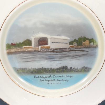 LOT 364: Collection of Preston-Hopkinson Co. Collector Plates - East Point Lighthouse, Mauricetown Bridge & Port Elizabeth Covered...