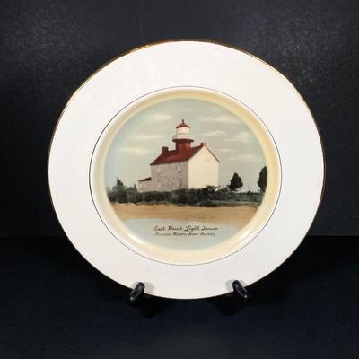 LOT 364: Collection of Preston-Hopkinson Co. Collector Plates - East Point Lighthouse, Mauricetown Bridge & Port Elizabeth Covered...