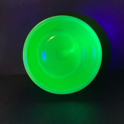 LOT 367: Collection of Uranium Glass - Star-Rite Magic Maid Mixing Bowl Model B , Glass Bowl and Cabinet Knob