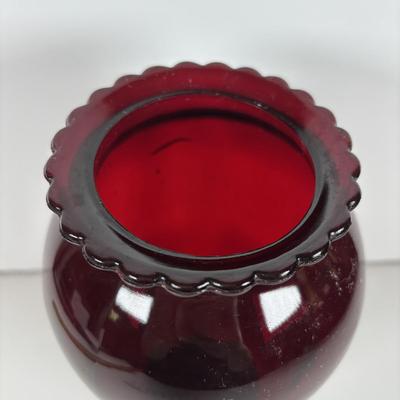LOT 379: Vintage Arcoroc Ruby Red Bowls & Ruby Red Vase